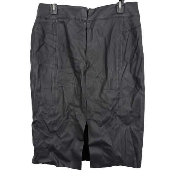 Express Matte Black Faux Leather Stretch Pencil Knee Length Skirt NWT sz 12 - Picture 14 of 16